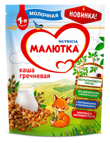 

Каша молочная Малютка Гречневая с 4 мес., 220 г