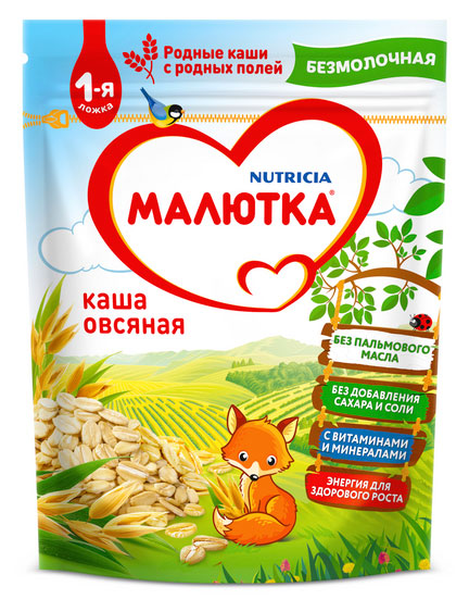 

Каша безмолочная Малютка Овсяная с 6 мес., 200 г