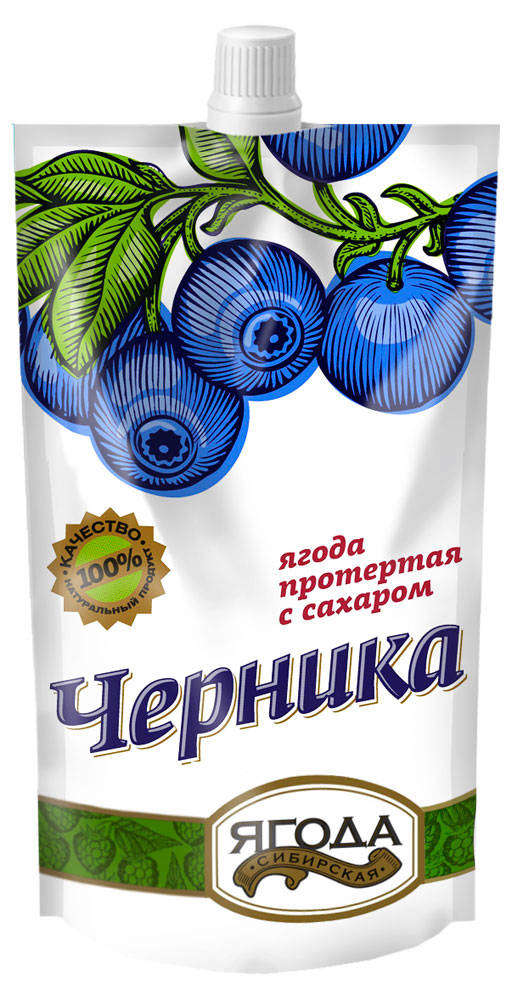 Изображение товара Ягода протертая «Сибирская Ягода» черника, 280 г