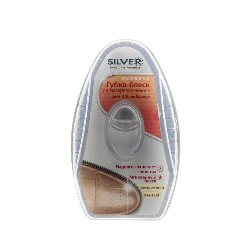 

Губка-блеск для обуви Silver с дозатором силикона бесцветная, 6 мл