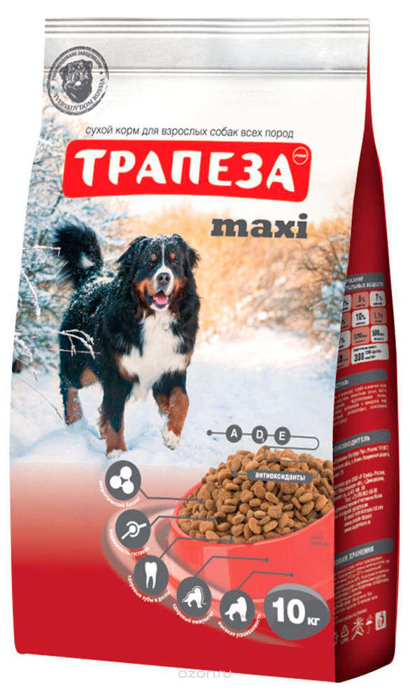 

Сухой корм для собак крупных пород Трапеза Макси, 10 кг