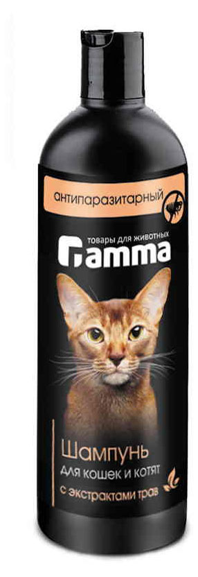 

Шампунь для кошек и котят Gamma антипаразитарный с экстрактом трав, 250 мл