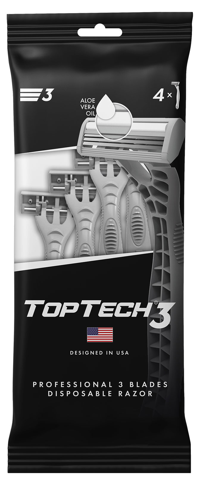 

Одноразовая бритва Toptech 3 с тремя лезвиями, 4 шт