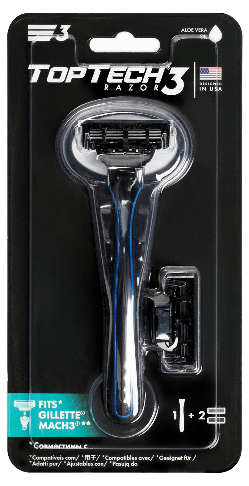 

Станок для бритья Toptech Razor 3 с тремя лезвиями + 2 кассеты