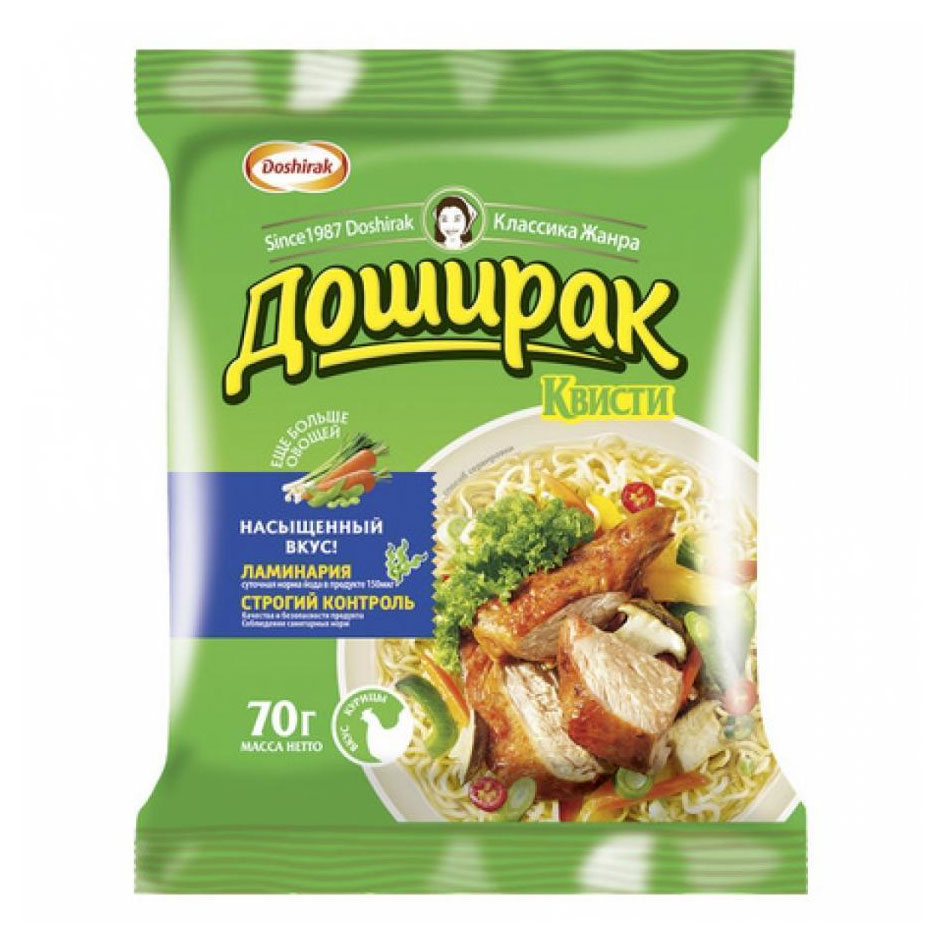 

Лапша быстрого приготовления Доширак Квисти со вкусом курицы, 70 г