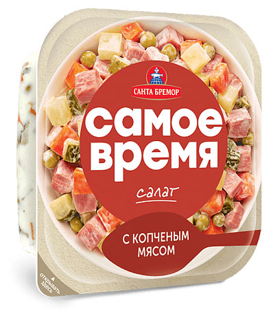

Салат с копченым мясом Санта Бремор Самое время, 150 г