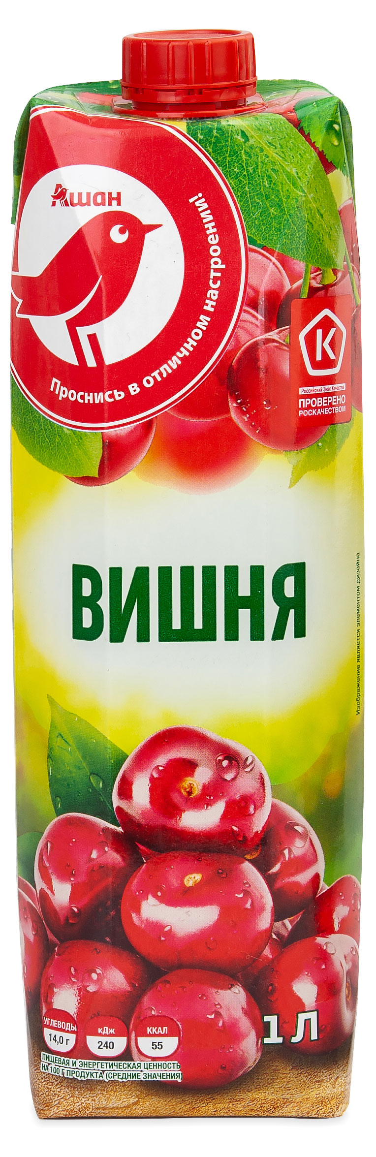 

Нектар АШАН Красная птица вишневый осветленный с 3 лет, 1 л