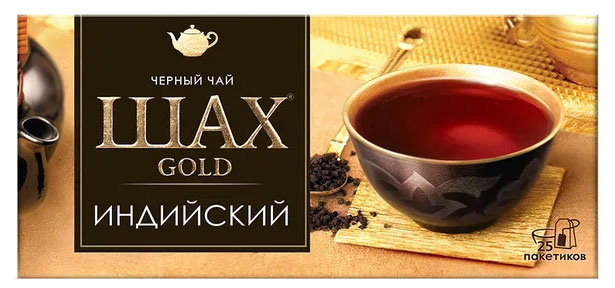 

Чай черный Шах Gold Индийский листовой, 25 шт