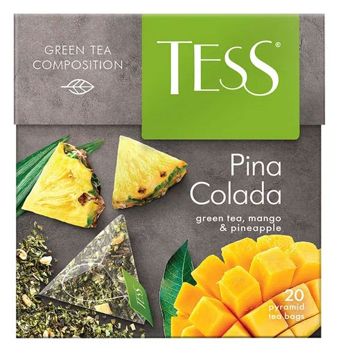 

Чай зеленый Tess Pina Colada в пирамидках, 20 шт