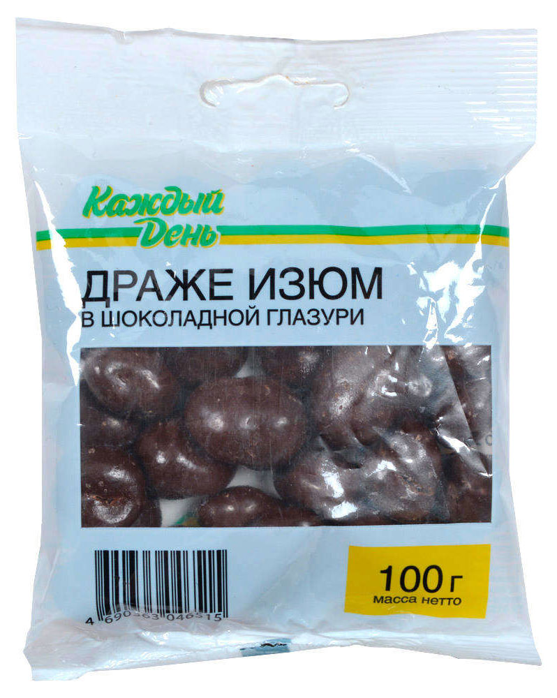 

Изюм Каждый день в шоколадной глазури, 100 г