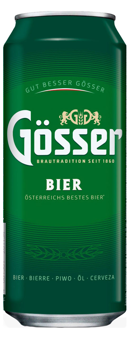 

Пиво Gosser светлое фильтрованное 4,7%, 430 мл