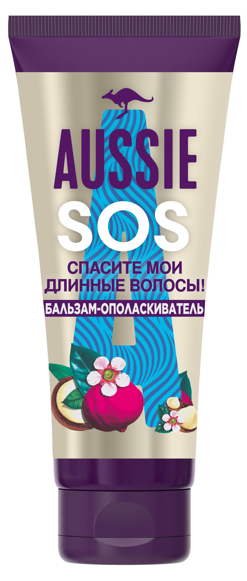 

Бальзам-ополаскиватель для волос Aussie SOS с австралийскими суперфудами для поврежденных длинных волос, 200 мл