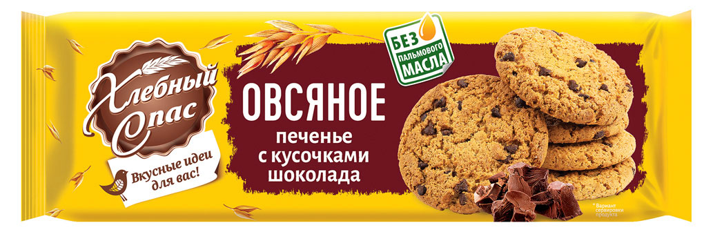 

Печенье Хлебный Спас овсяное с кусочками шоколада, 250 г
