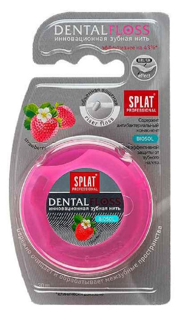 

Объемная зубная нить Splat Professional DentalFloss с ароматом клубники, 30 г