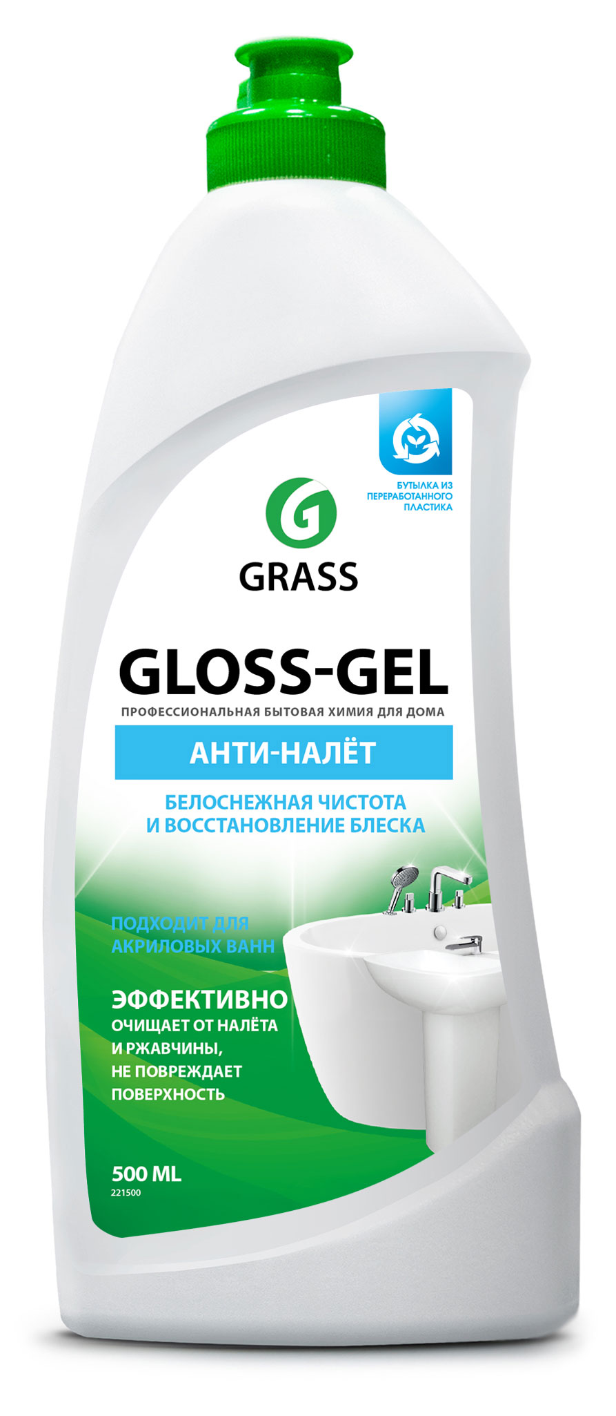

Чистящее средство для ванной комнаты Grass Gloss gel Анти-налет, 500 мл