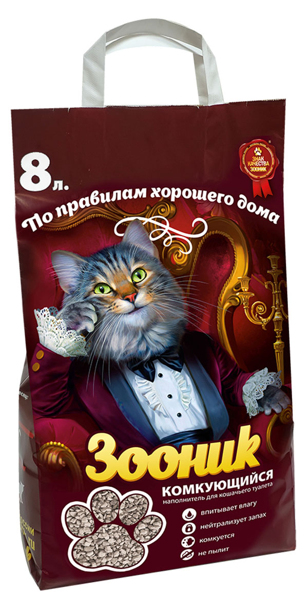 

Наполнитель для кошачьего туалета Зооник комкующийся, 8 л