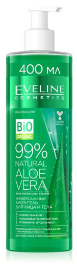 

Универсальный алоэ-гель для лица и тела 3в1 серии 99% natural Eveline, 400мл