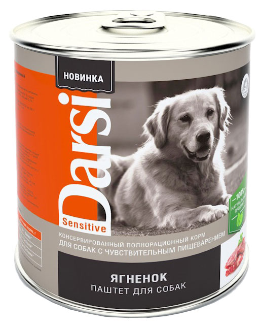 

Корм консервированный для собак Darsi Ягненок, 850 г