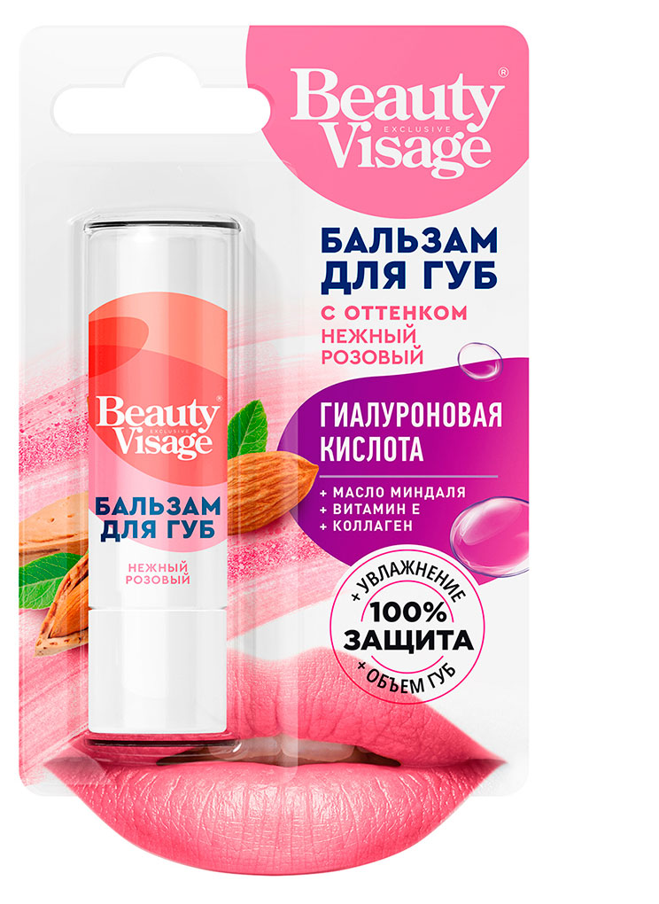 

Бальзам для губ с оттенком нежный розовый Beauty Visage, 3.6 г