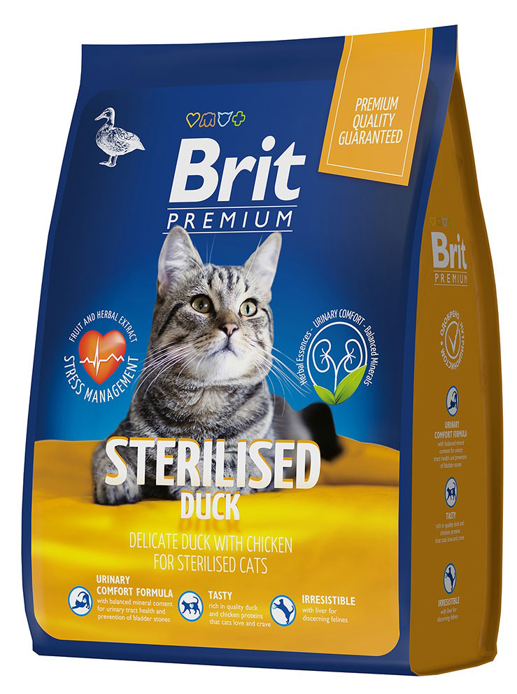 

Сухой Сухой корм для стерилизованных кошек Brit Premium утка курица, 2 кг