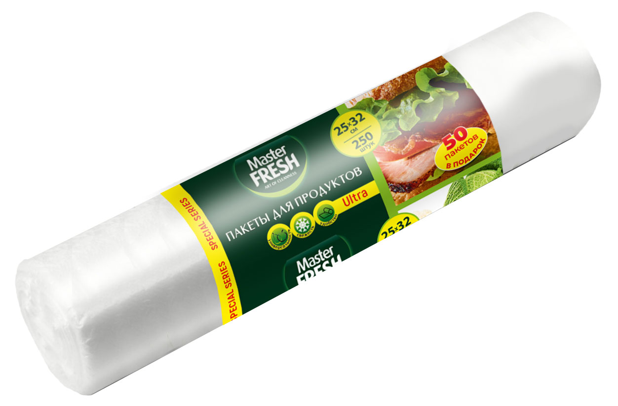 

Пакеты для продуктов Master FRESH Series Ultra 200шт+50шт в подарок