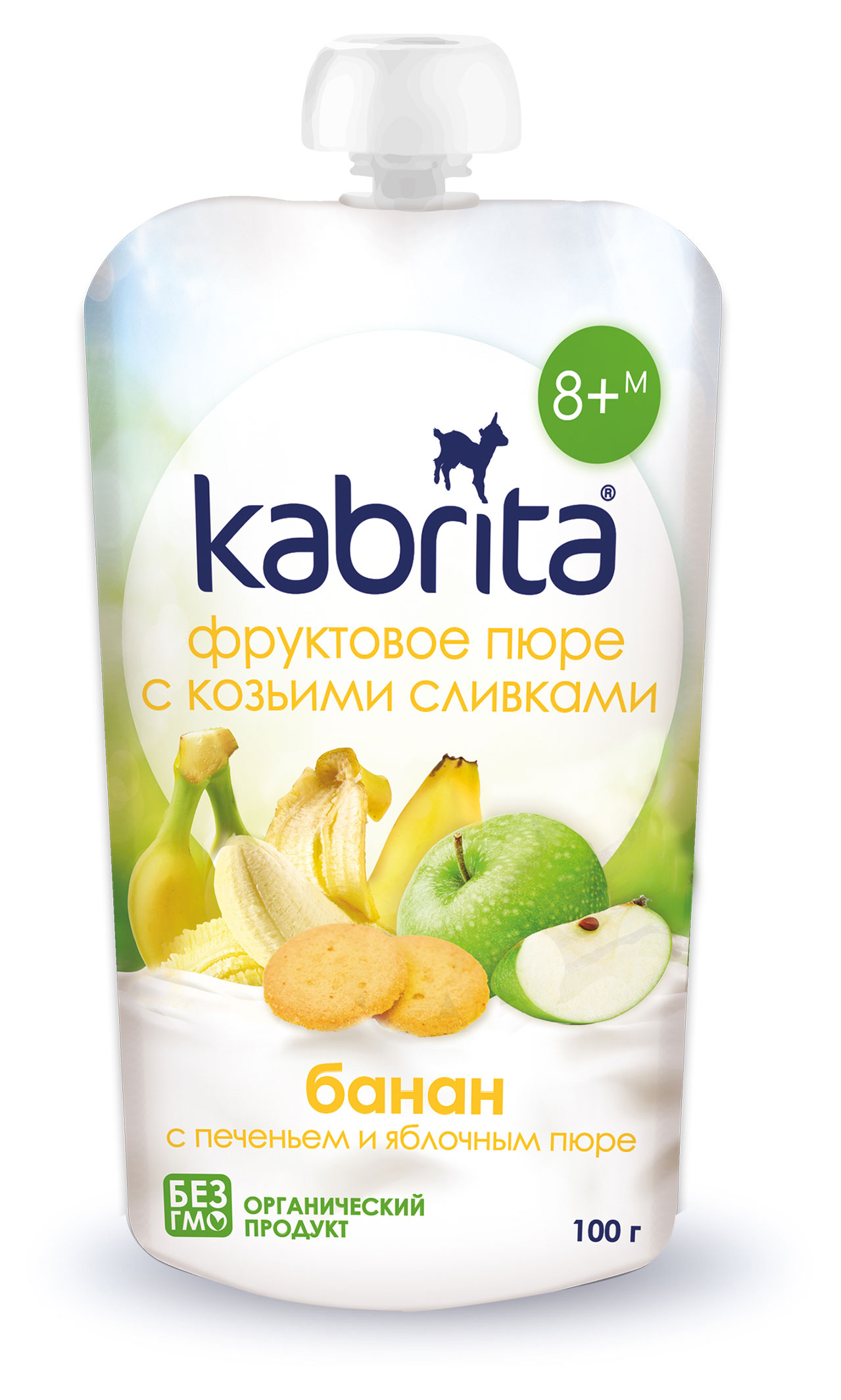 

Пюре Kabrita с козьими сливками Банан Печенье Яблоко 8+, 100 г