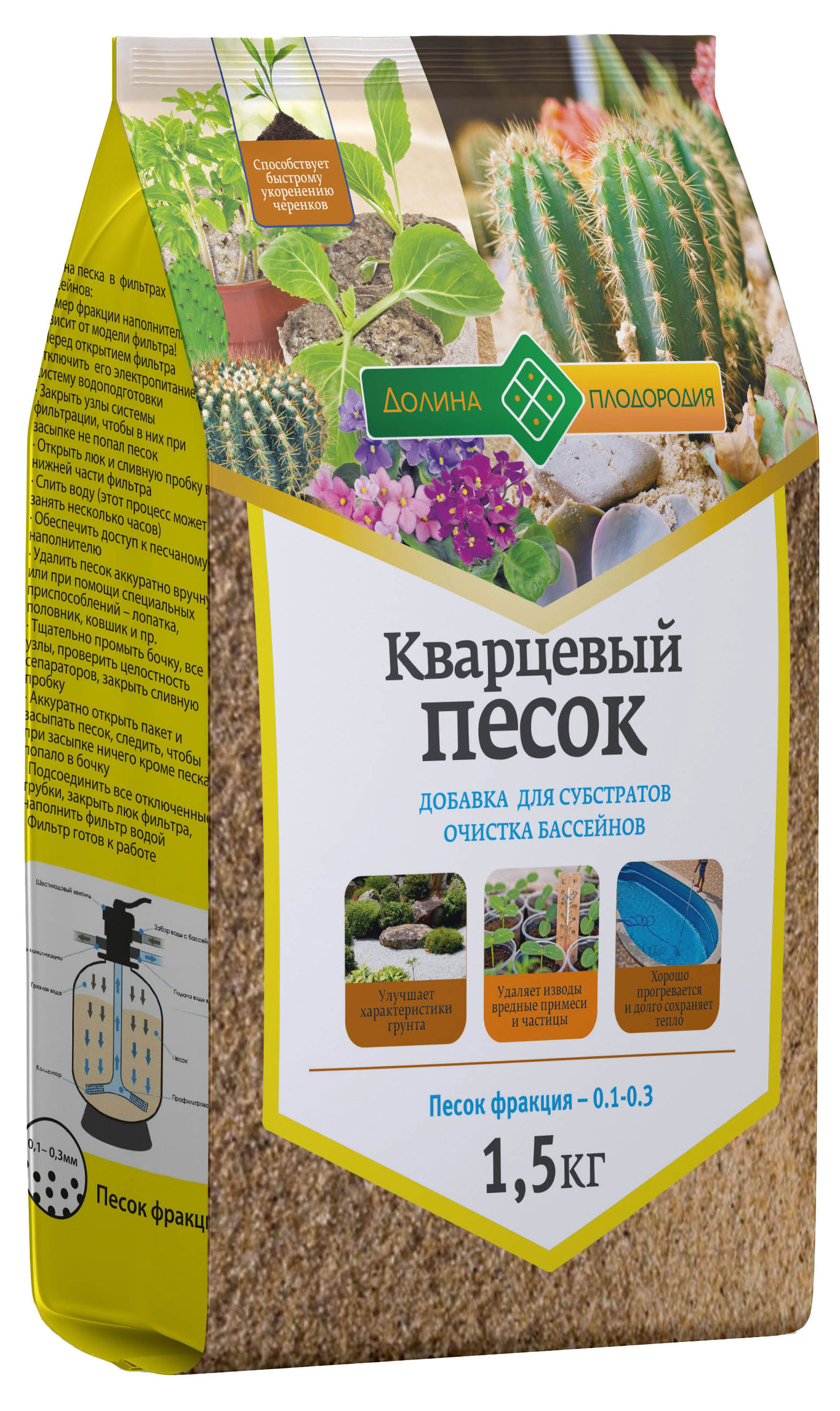 

Песок кварцевый 0,1-0,3 мм ,1,5 кг