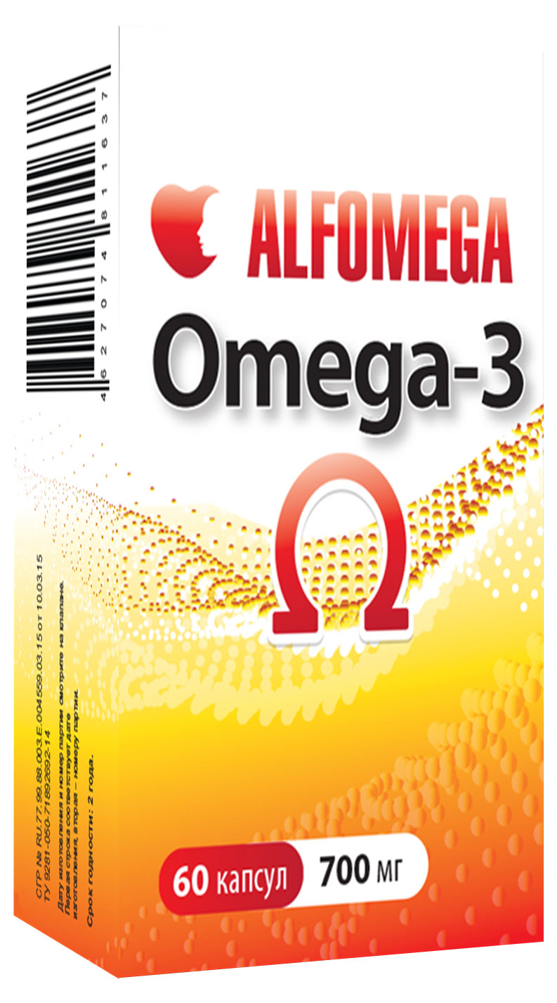 

Omega 3 Аклен Alfomega с витамином Е капсулы 700 мг, 60 шт