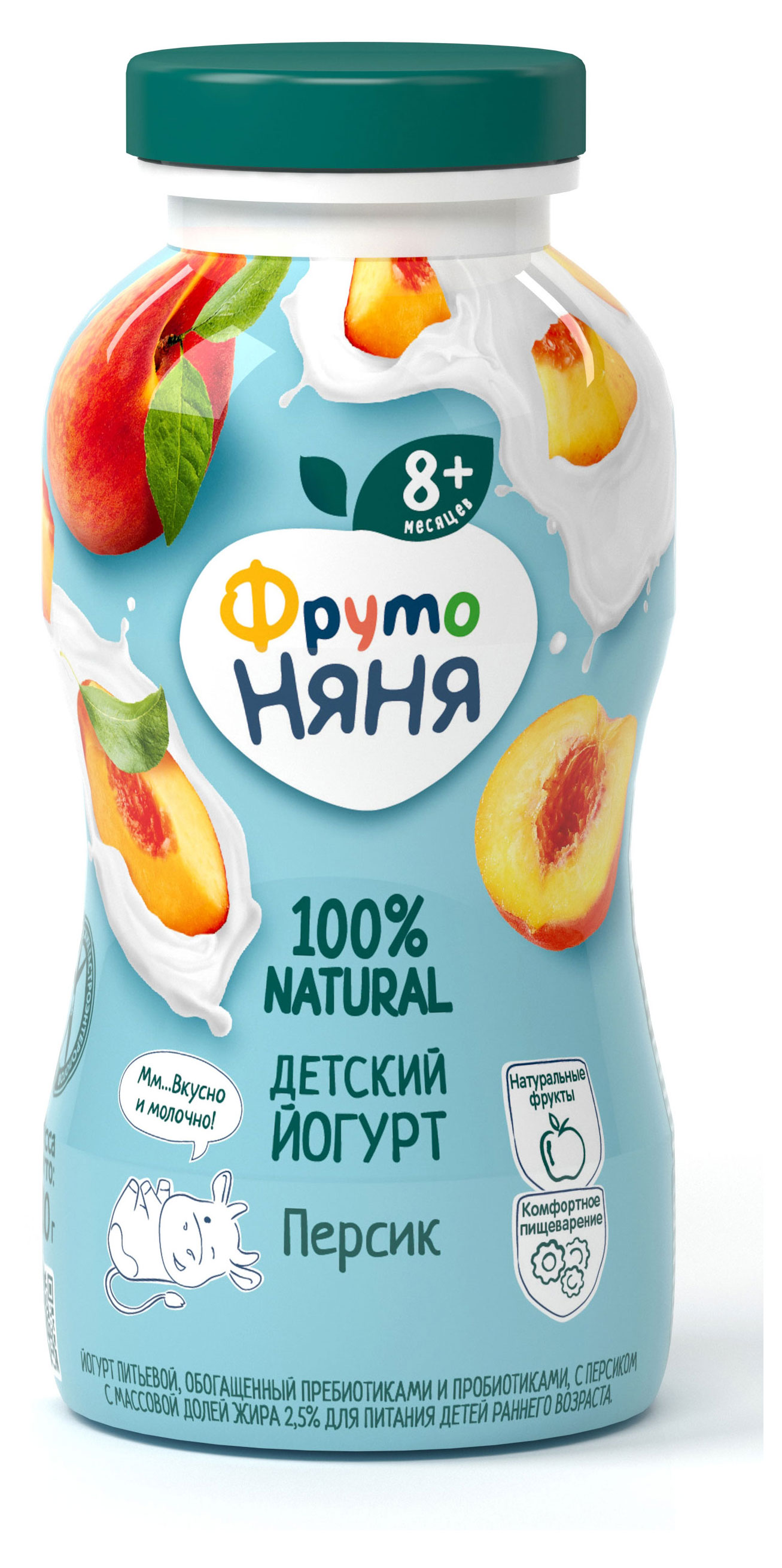 

Йогурт питьевой ФрутоНяня с персиком 2,5%, 200 г