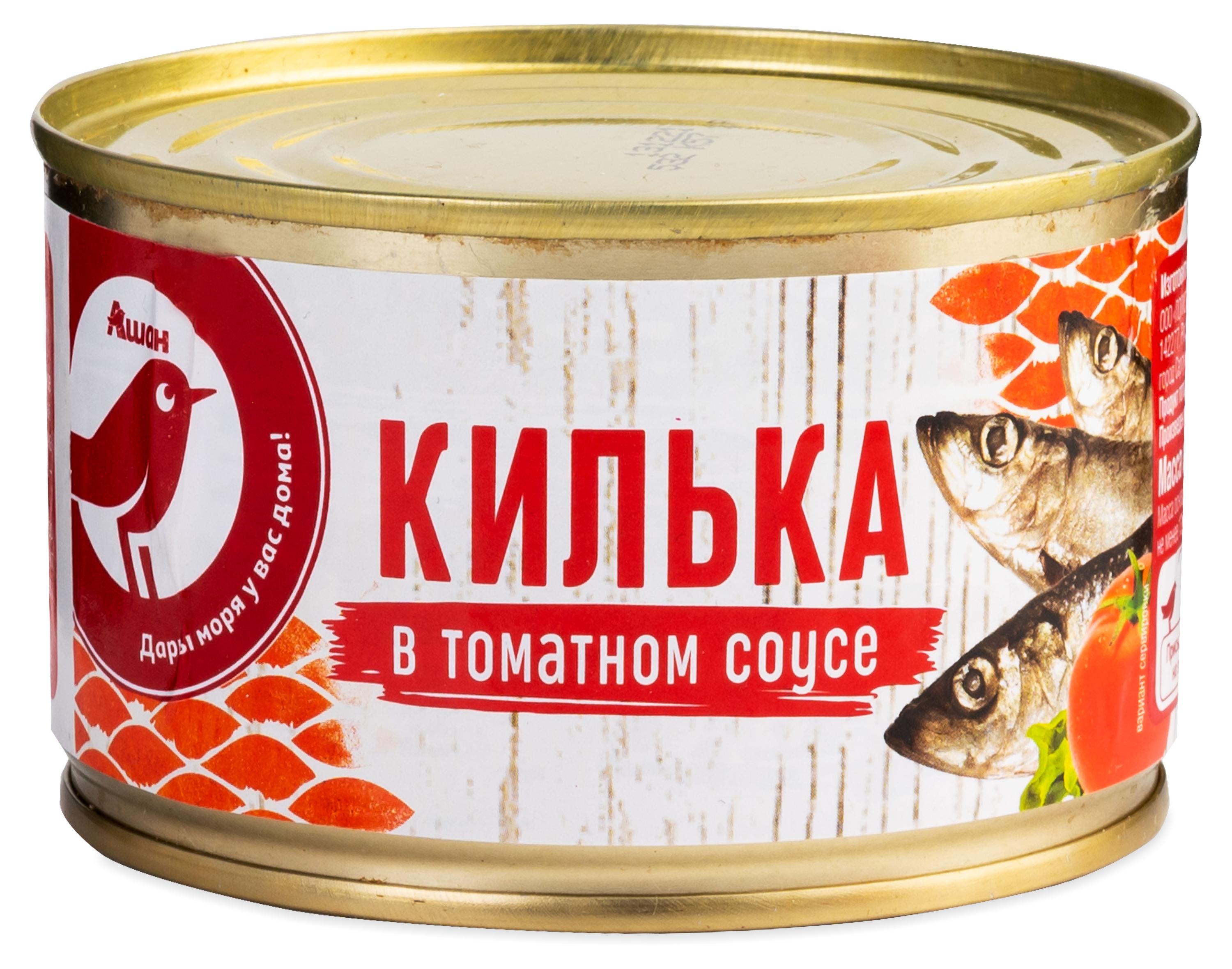 

Килька АШАН Красная птица в томатном соусе, 240 г