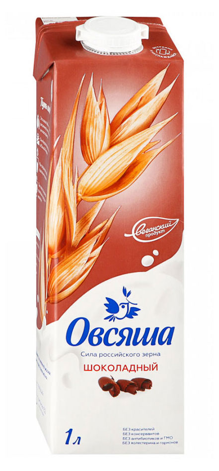 

Напиток растительный на овсяной основе Овсяша Vegan Шоколадный 3,2%, 1 л