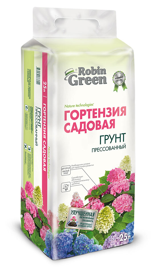 

Грунт прессованный Фаско Робин Грин для гортензий садовых, 25 л