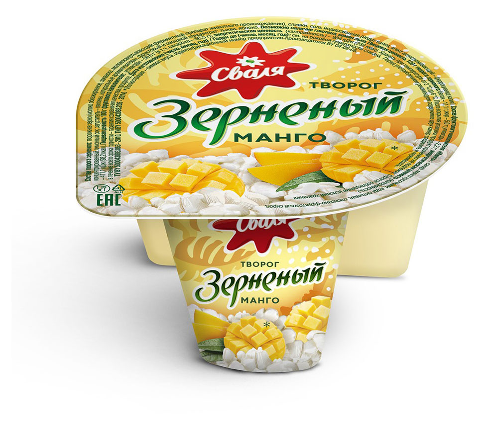 

Творог Сваля манго 5% БЗМЖ, 130 г