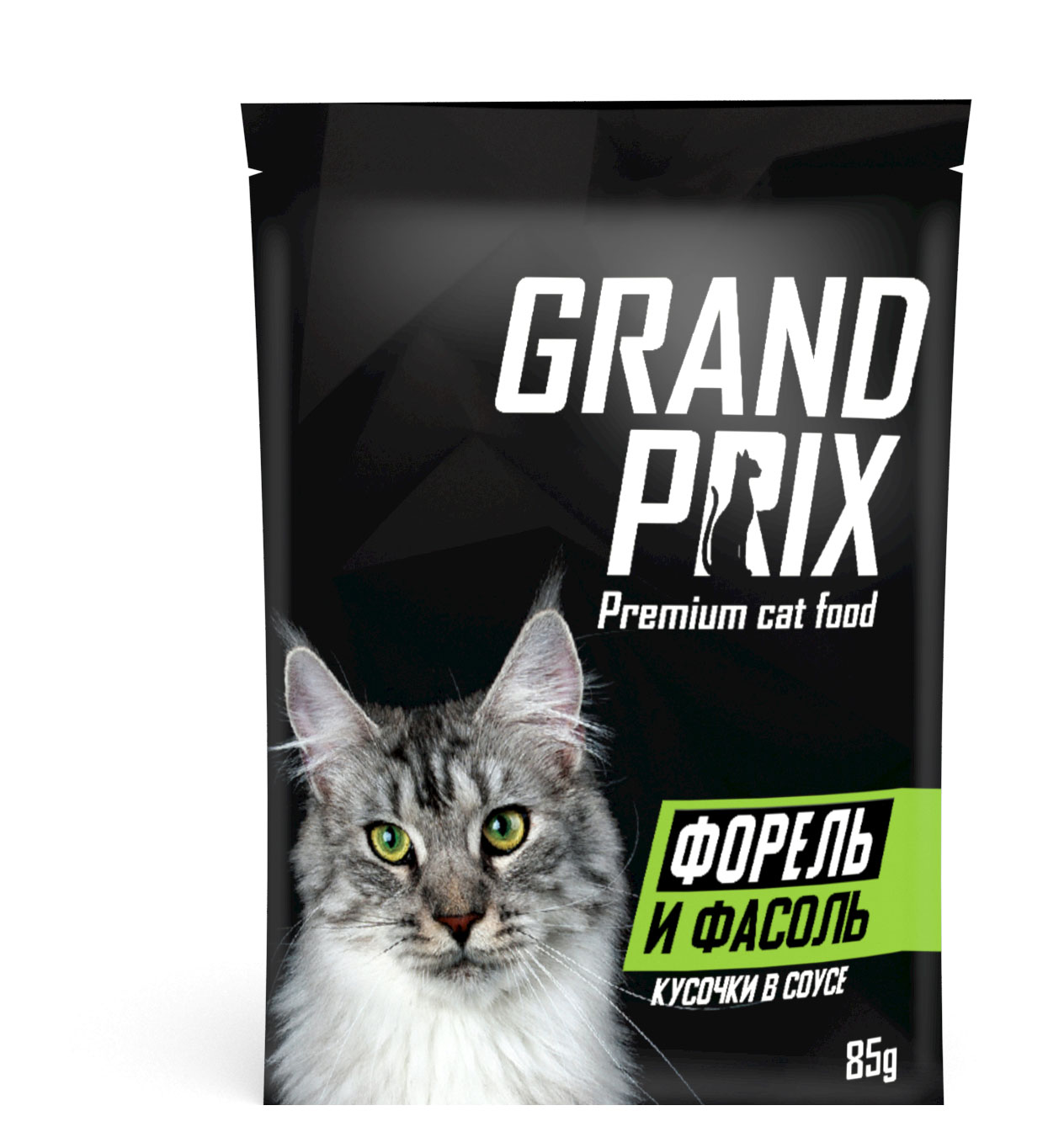 

Корм для кошек Grand prix кусочки в соусе Форель и фасоль, 85 г