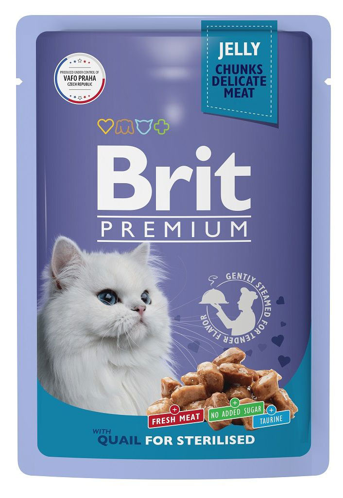 

Корм для стерилизованных кошек Brit Premium перепелка в желе, 85 г