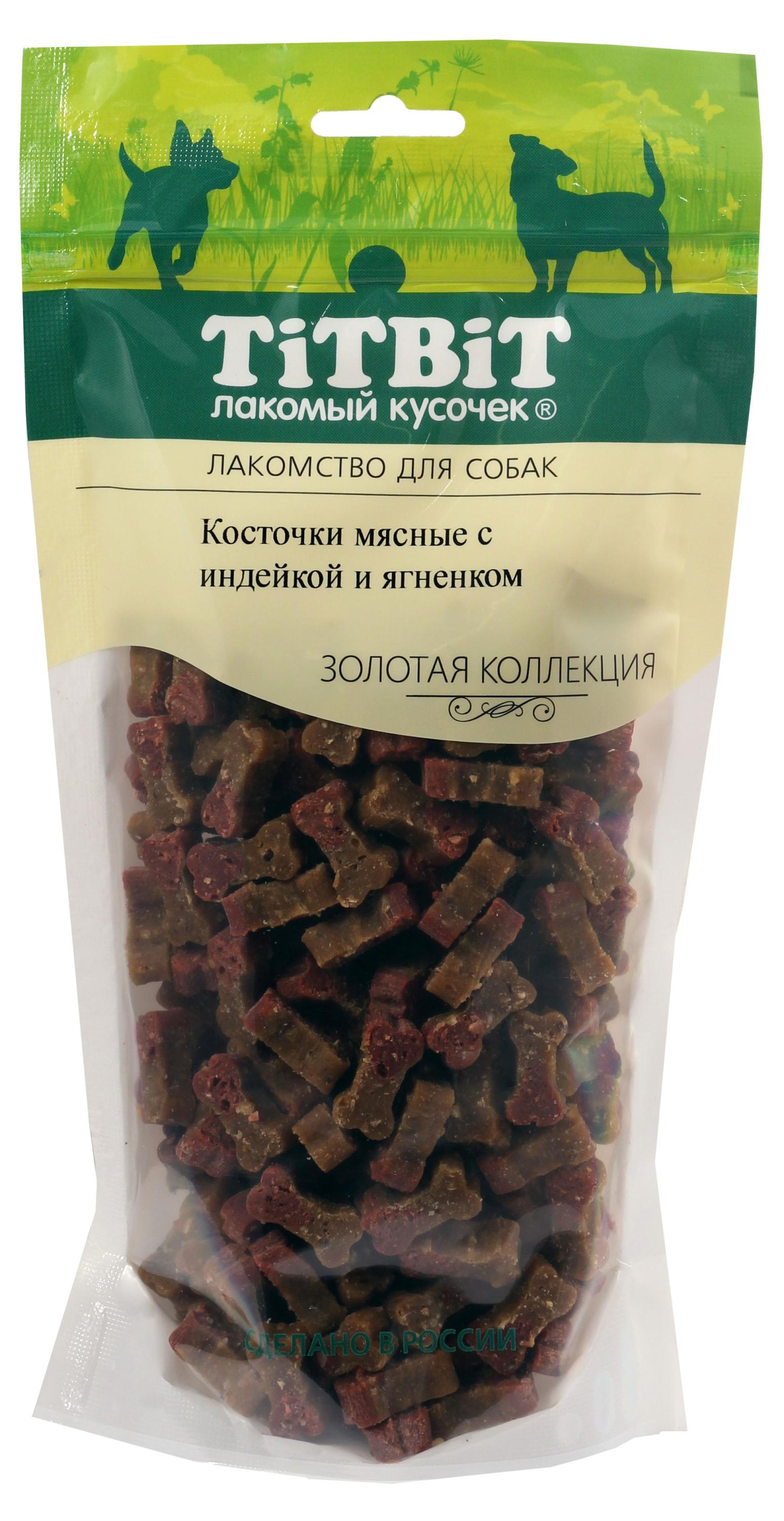 

Лакомство для собак TiTBiT Косточки мясные с индейкой и ягненком, 370 г