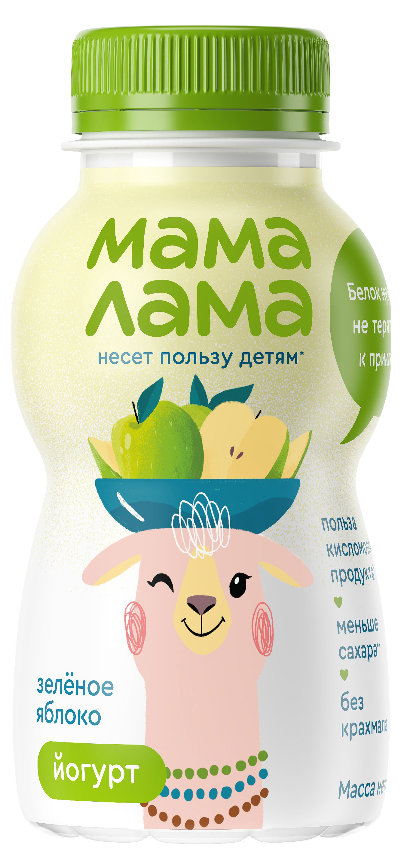 

Йогурт питьевой детский Мама Лама с зеленым яблоком 2,5% БЗМЖ, 200 мл
