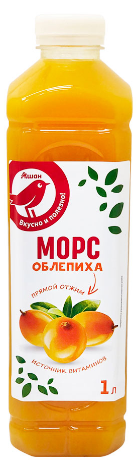 

Морс АШАН Красная птица облепиховый, 1 л