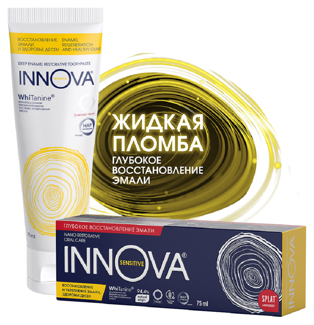 

Зубная паста Innova для чувствительных зубов без фтора, 75 мл