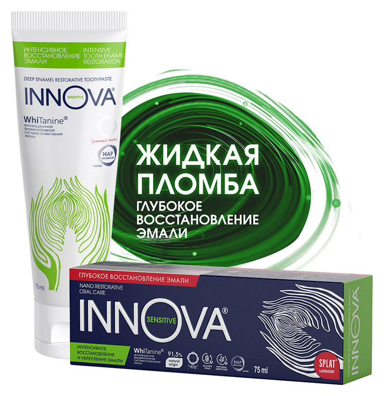 

Зубная паста SPLAT INNOVA Восстановление эмали и здоровье десен для чувствительных зубов, 75 мл