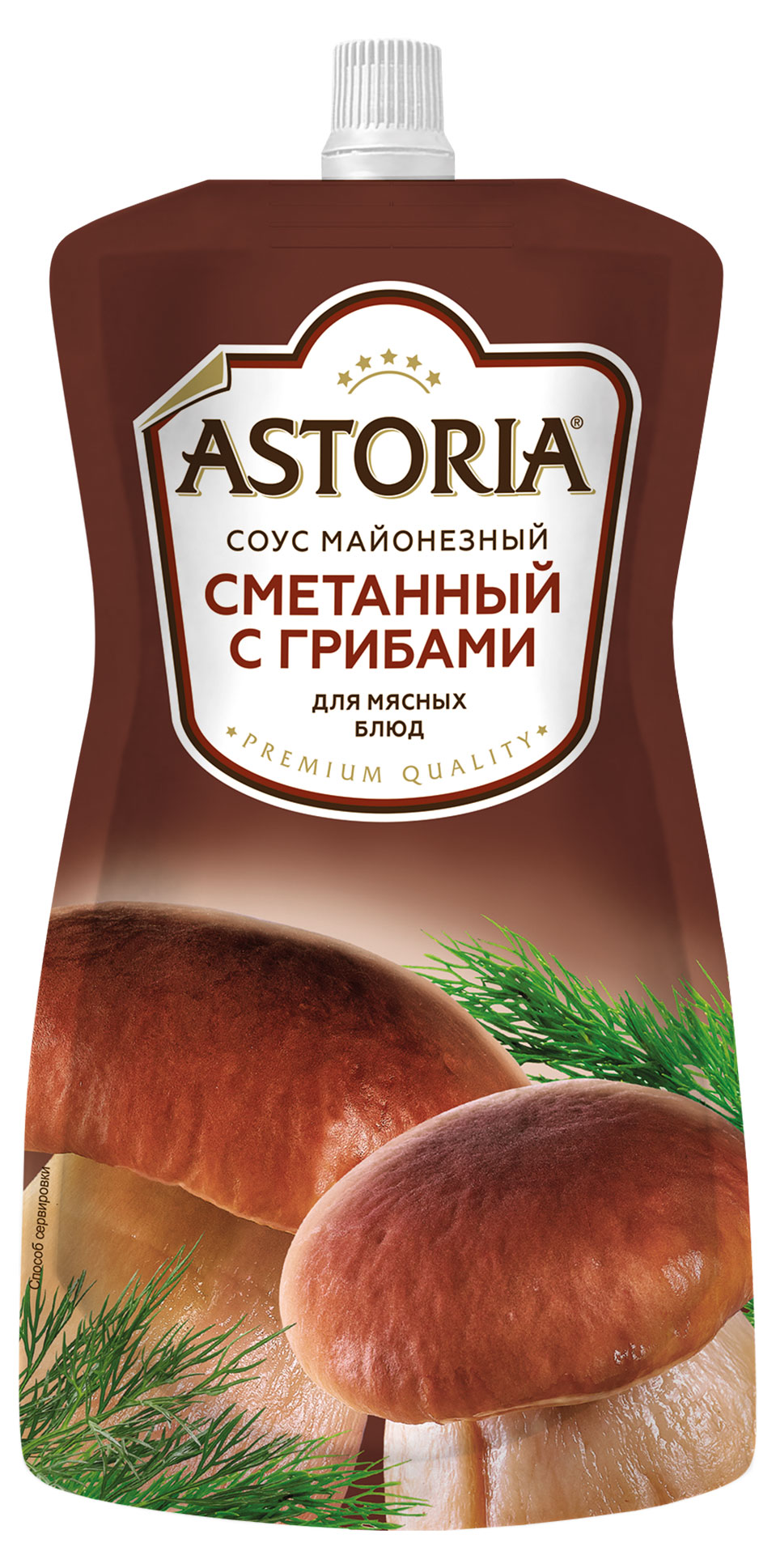 Изображение товара Соус майонезный Astoria Сметанный с грибами для мясных блюд 42%, 233 г