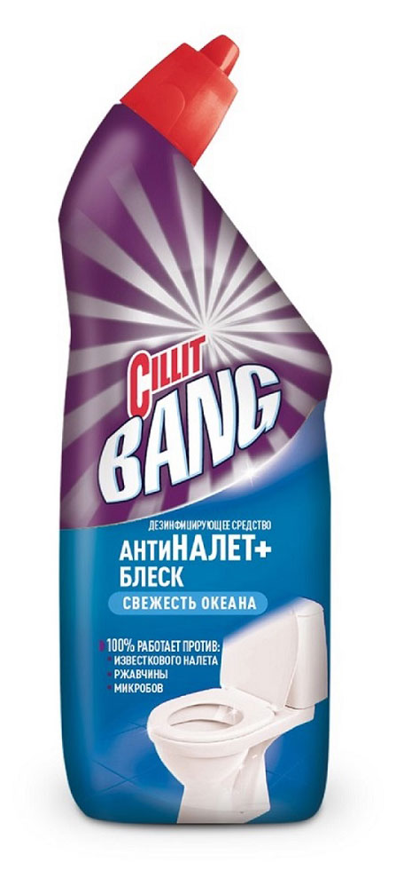 

Чистящее средство для унитаза Cillit Bang Свежесть океана Антиналет блеск, 750 мл