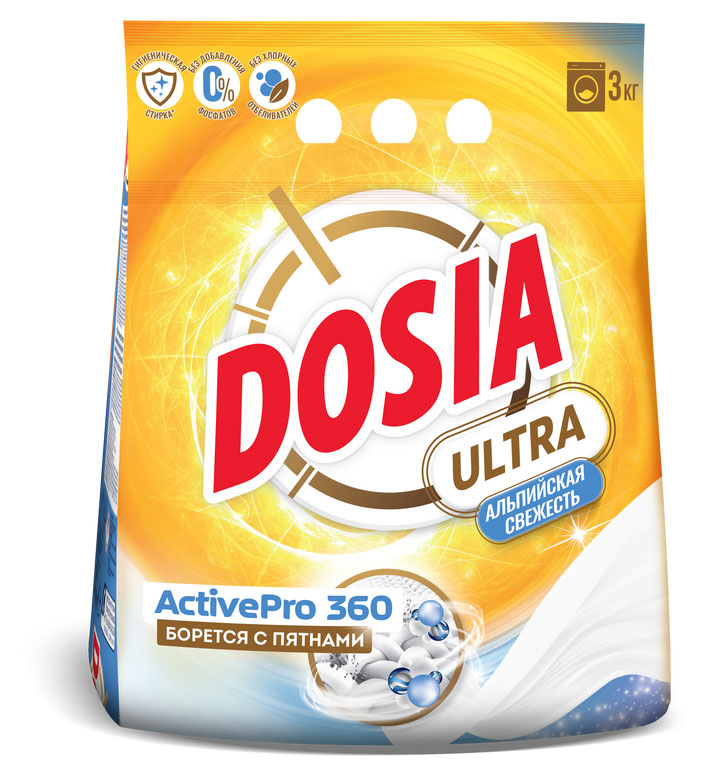 

Стиральный порошок Dosia Ultra Альпийская свежесть, 3 кг