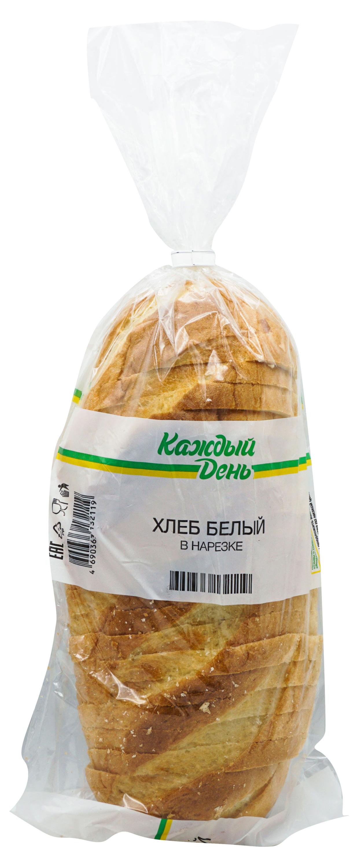 Изображение товара Хлеб белый пшеничный «Каждый день» Батон нарезной без добавления сахара нарезка, 380 г