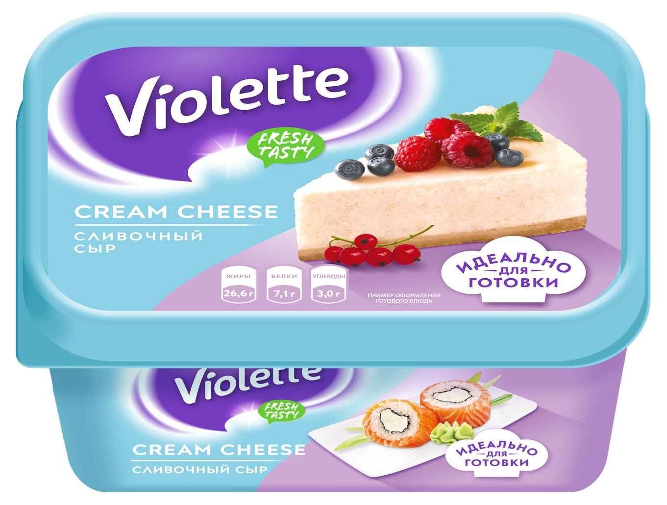 

Сыр творожный Violette Cream Cheese сливочный 70% БЗМЖ, 400 г
