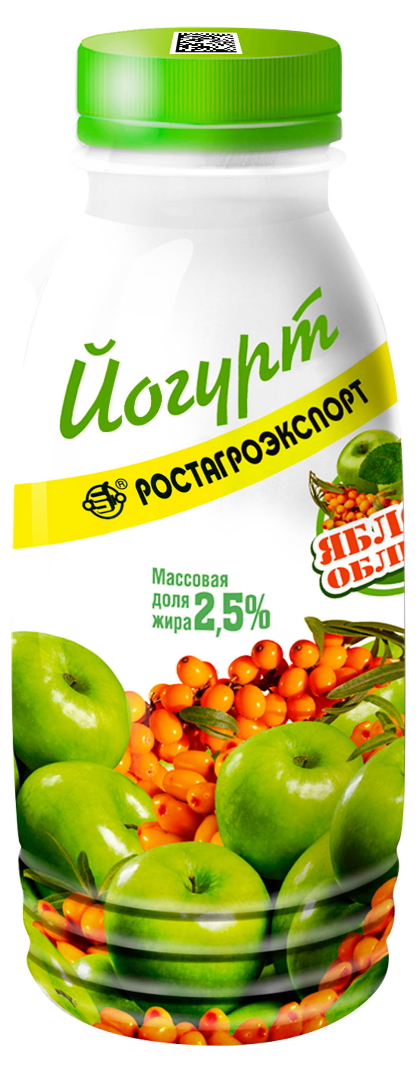 

Йогурт питьевой Ростагроэкспорт яблоко облепиха 2,5% БЗМЖ, 290 мл