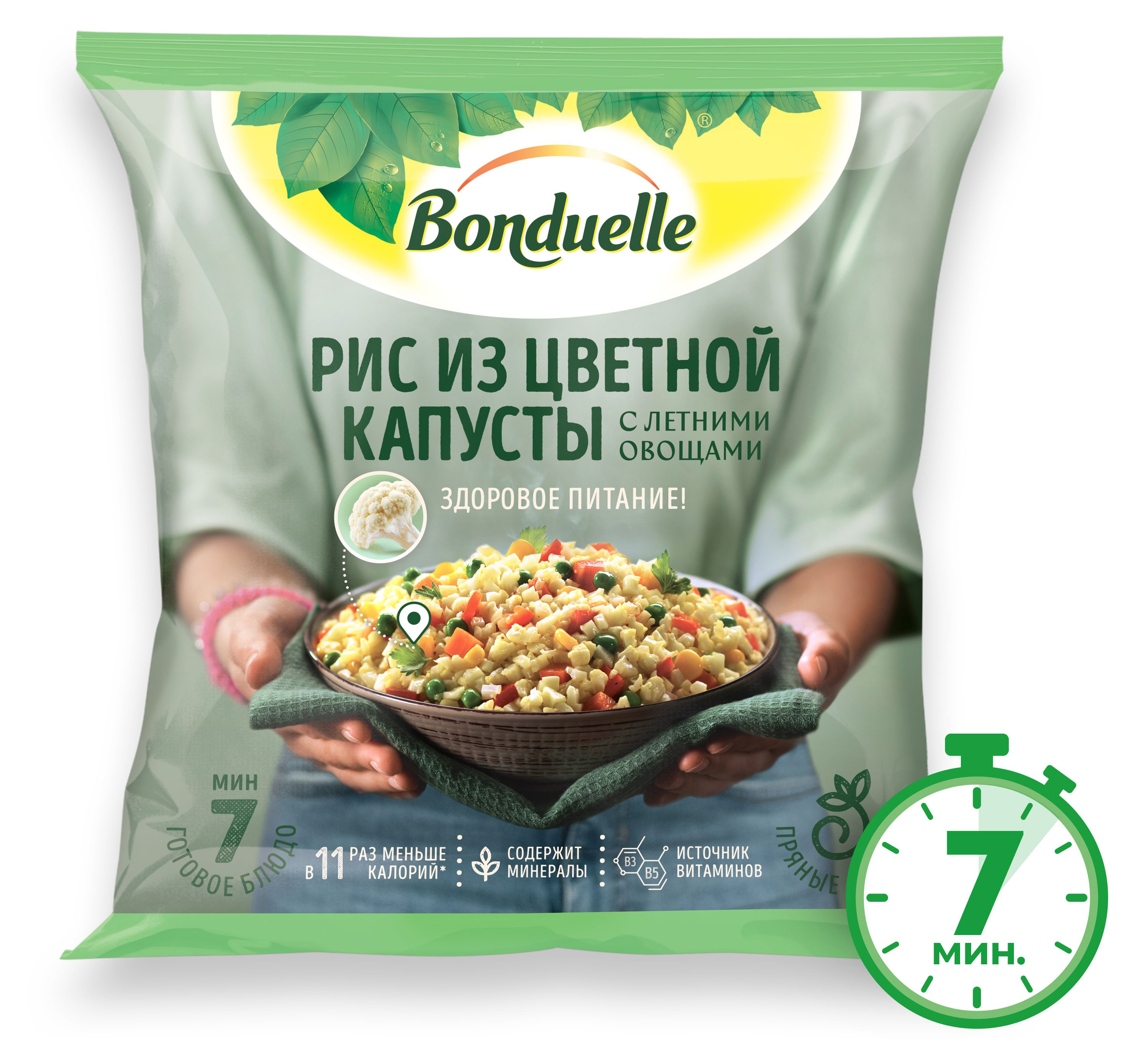

Смесь овощная Bonduelle Рис из цветной капусты с летними овощами быстрозамороженная, 400 г