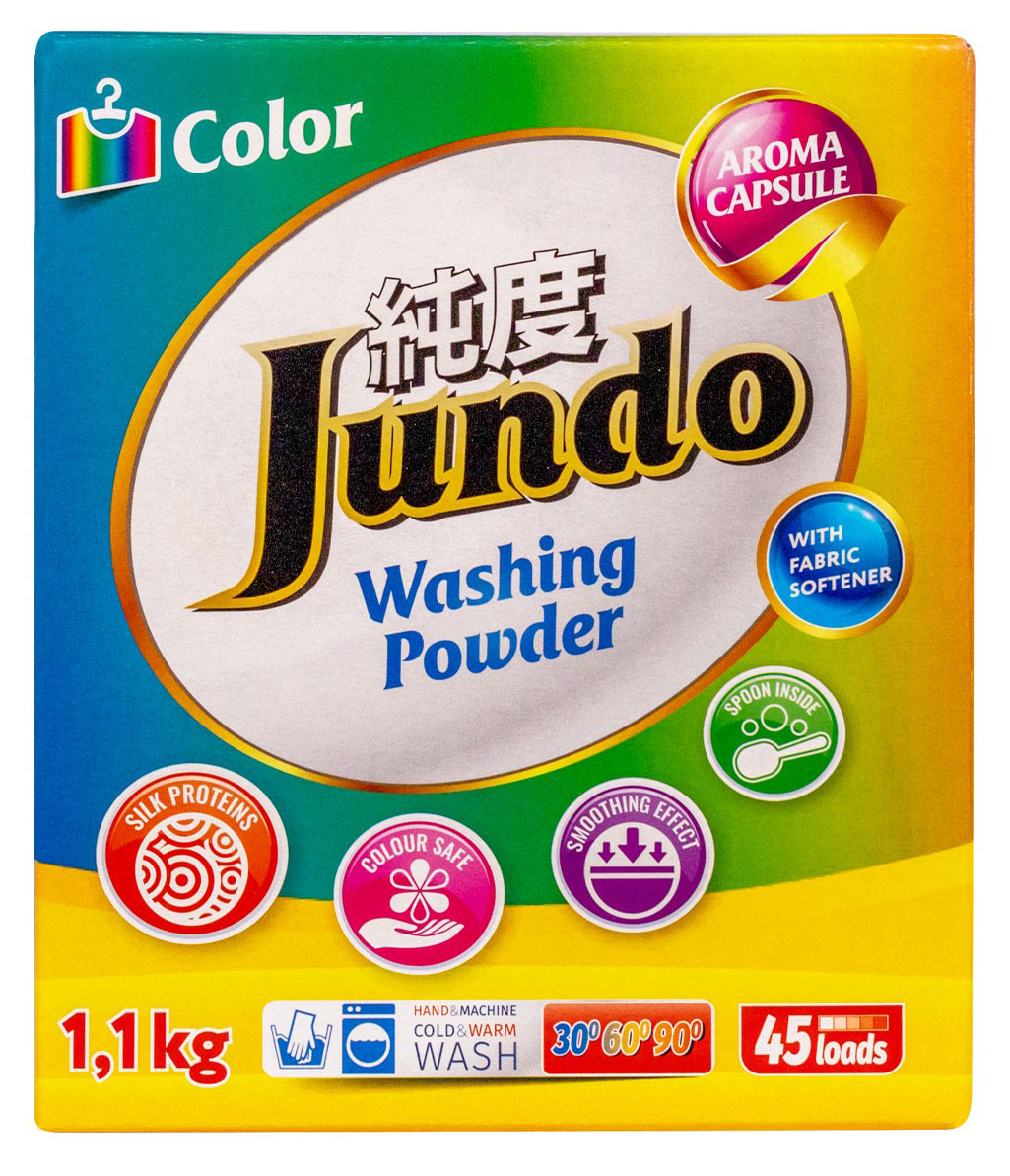 

Стиральный порошок Jundo Color Aroma Capsule концентрат с кондиционером, 1,1 кг (45 стирок)