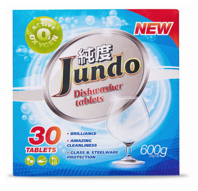 

Таблетки для посудомоечных машин Jundo Active Oxygen 3 в 1, 30 шт