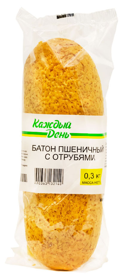 

Батон пшеничный Каждый день с отрубями без сахара, 300 г